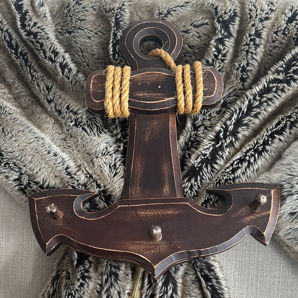 Rustic Brown Anchor Wall Hook